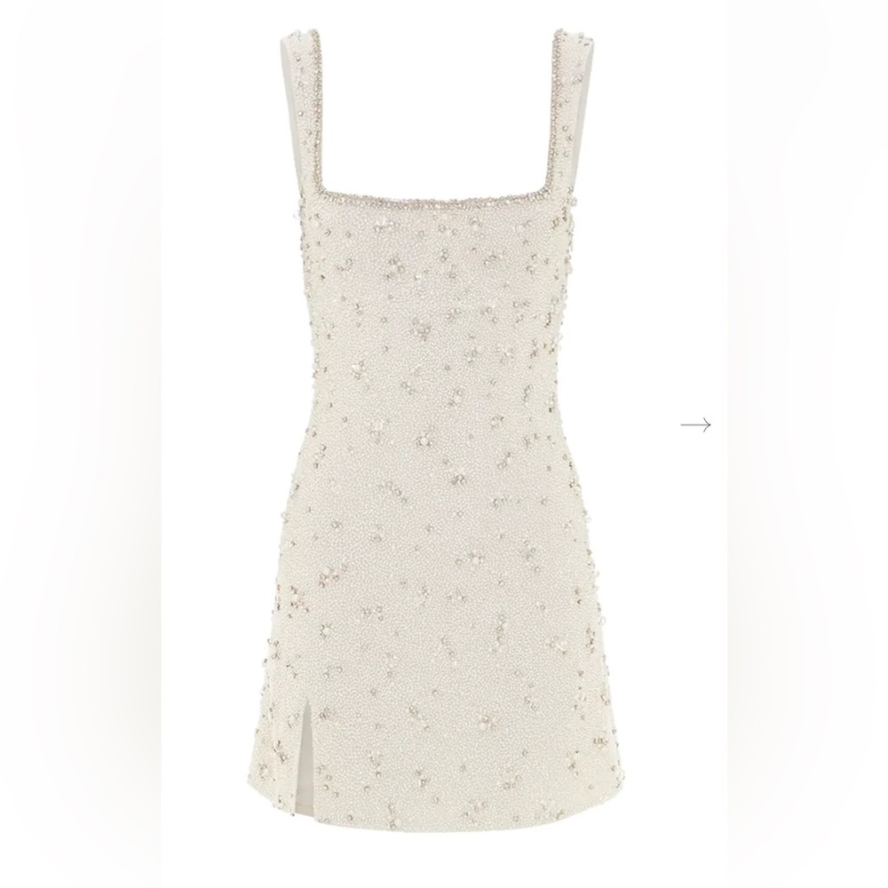 Clio Peppiatt Bridal White Beaded Crystal Dress